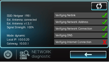 Network Diagnostic Screen
