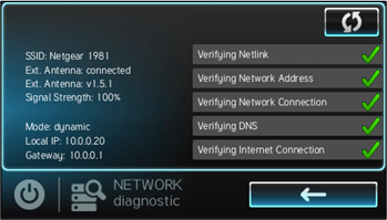 Network Diagnostic Screen