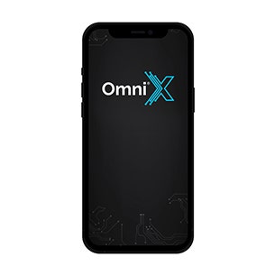 Phone with the OmniX app diaplyed